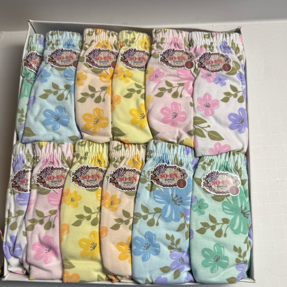 1 Box Of 12 LADIES SOEN Colored Design WOMEN'S UNDERWEAR XL. All brand new